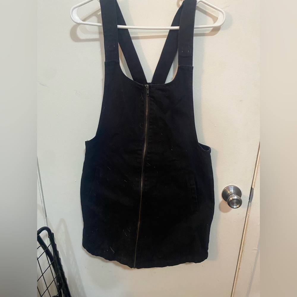 Forever 21 Black Overall Dress with Zipper